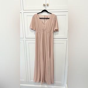 Show Me Your Mumu | Emily Empire Maxi Dress | Size: L | Color: Dusty Blush Crisp
